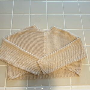 Used, Tan, cropped, billabong sweater, size medium